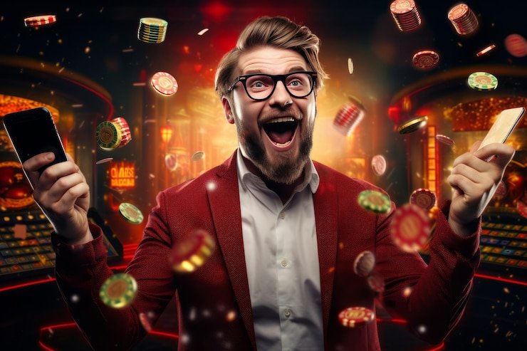 Ilustrasi pengguna menikmati bonus biru777 pada ponsel di lingkungan santai